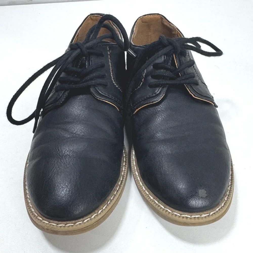Sonoma Goods For Life Boys Black Dress Shoes Lace Up Oxford Size 1 Memory Foam